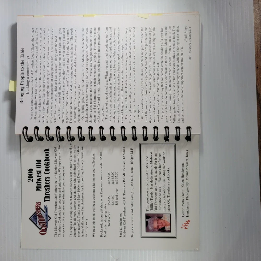Midwest Old Threshers Cookbooks Lot‎ Community Recipes IA Mount Pleasant Rare